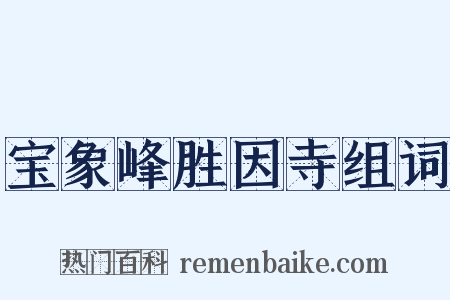 宝象峰胜因寺组词是什么意思的图片